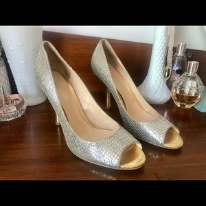 Nine West gold and silver heels